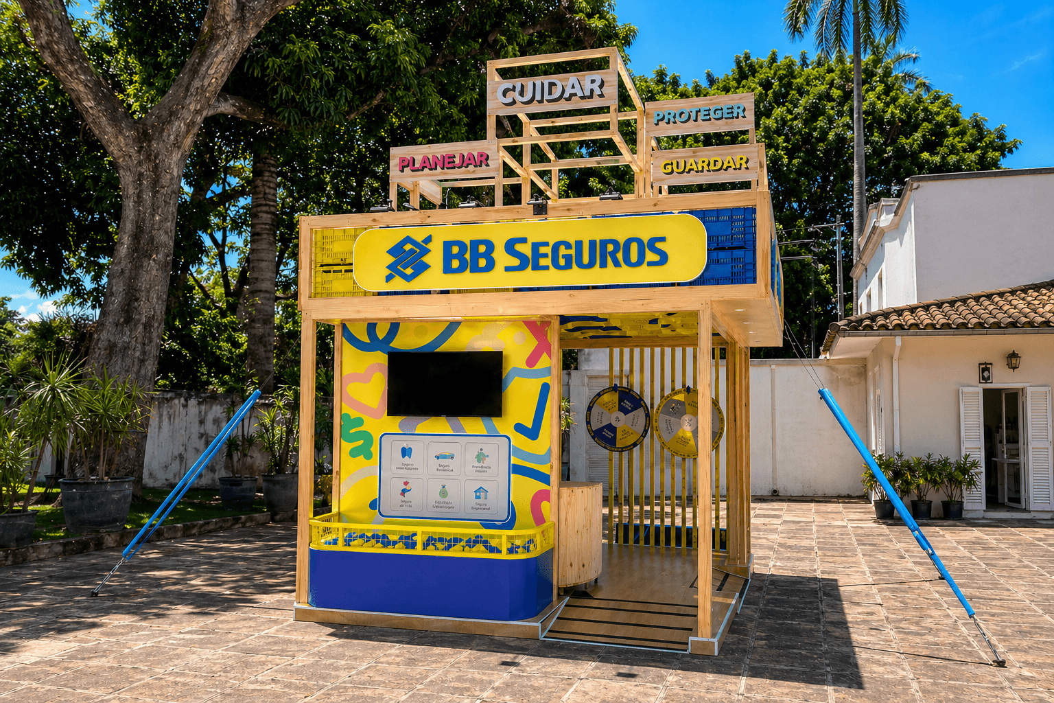 Projeto de stand e cenografia desenvolvido pela Publim